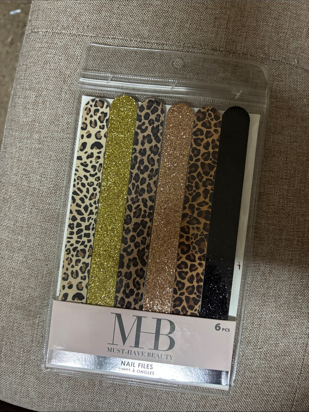 Leopard & Glitter Nail Files - Gold, Black, Brown